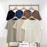  Áo thun trơn cổ tim 7915 