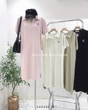  Đầm thun suông cổ polo TB 3661 