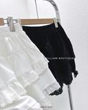  Váy ngắn xoè 2 tầng viền ren 1390 