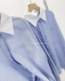  Áo sơ mi kẻ sọc cổ trắng 721 