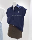  Áo sơ mi thêu gấu tay ngắn 3552 