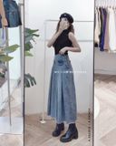  Váy jean dài xếp ly 7543 