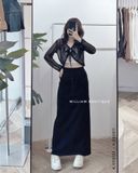  Váy thun suông xẻ sau 