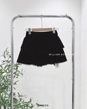  Váy nhung đen ngắn xòe viền ren 6093 