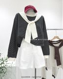  Áo hoodie sọc kèm khăn 8011 