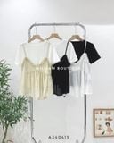  Áo thun phối áo dây xô 422 