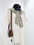  Đầm thun suông rộng kèm khăn 6806 