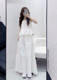  Áo dây xếp ly lai ren 3476 