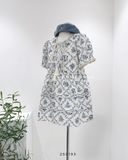  Đầm babydoll hoa xanh 8150 