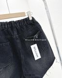  Quần short jean đen wax rách 6531 