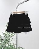  Váy nhung đen ngắn xòe viền ren 6093 