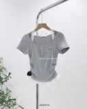  Áo thun 2 nút phối ren 2807 