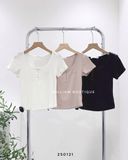  Áo thun cổ tròn nút bấm thêu nơ 1769 