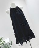  Đầm xô đen ngắn cổ yếm 