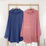  Đầm sơ mi trơn kẻ 6986 