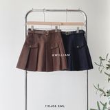  Váy nhung gân xếp ly ngắn 910 