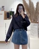  Váy jean ngắn trơn 10831 