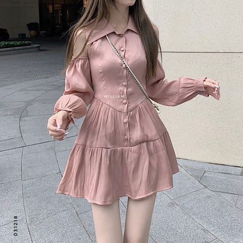  Đầm cut vai cổ yếm 6852 