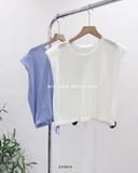  Áo dệt kim ba lỗ nút lưng rút eo 0159 