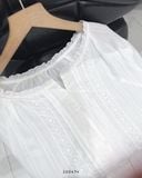  Áo sơ mi cổ tròn phối ren 8135 