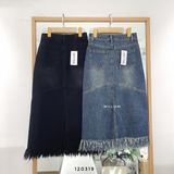  Váy jean midi lai rách 6305 