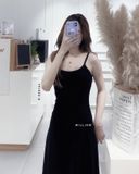  Đầm dây thun đen 200 