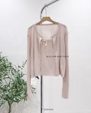  Set áo cardigan + áo dây phối ren 1097 