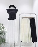  Áo thun quây phối ren cổ yếm 2816 