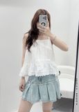  Áo dây xếp ly lai ren 3476 