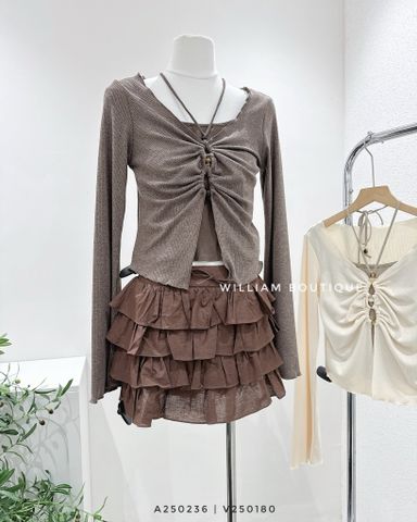  Áo tay dài cổ rút dây yếm 2716 