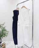  Đầm thô sát nách kèm túi 1657 