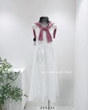  Đầm dây trắng cổ V 1655 