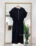  Đầm thun nón khoá kéo 6538 