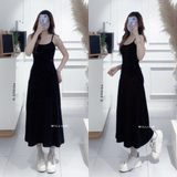  Đầm dây thun đen 200 