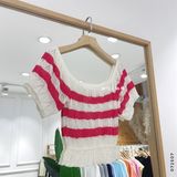  Áo len crop sọc 1150 