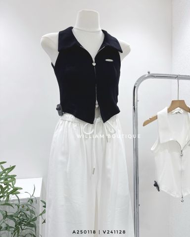  Áo ba lỗ cổ bẻ khoá kéo Pipigou 4096 