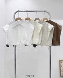  Áo SM crop đệm vai 8623 