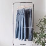  Váy jean dài xếp ly 7543 