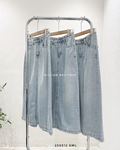  Váy jean suông xanh wax 50051 
