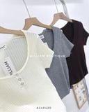  Áo thun gân crop 3 nút 7873 