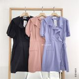  Đầm cổ tim xéo 