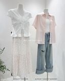  Quần jean suông lật lai rách 89711 