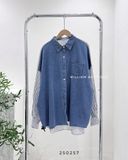  Áo sơ mi denim phối sọc 2028 