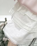  Váy linen ngắn xoè viền ren 5347 