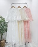  Set váy + áo xô thêu tay loe 6035 