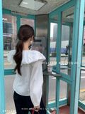 Áo sơ mi cổ phồng cột nơ 9906 