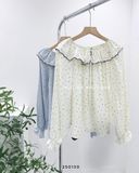  Áo sơ mi trễ vai bông nhí 2922 