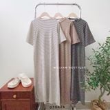  Đầm thun sọc dài 4708 