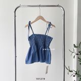  Áo dây denim trơn 957 