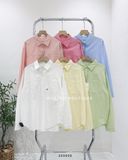  Áo sơ mi cotton gân thêu F 5549 